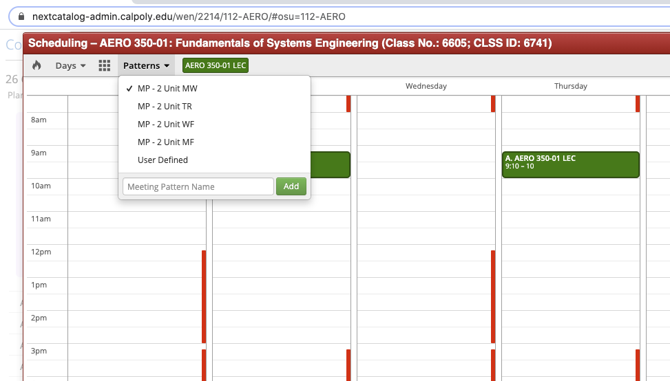 Meeting Pattern