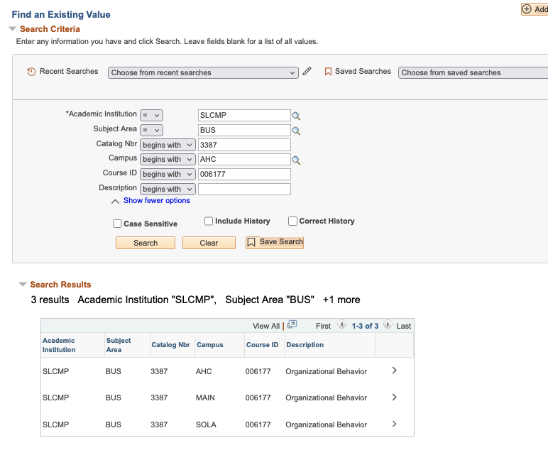 Find and existing value