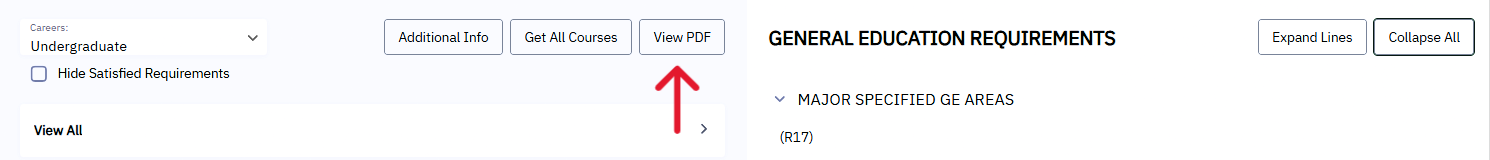 View PDF button with red arrow pointing