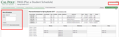 save this schedule