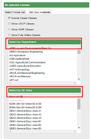 select plan by department