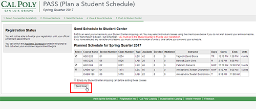 send this schedule