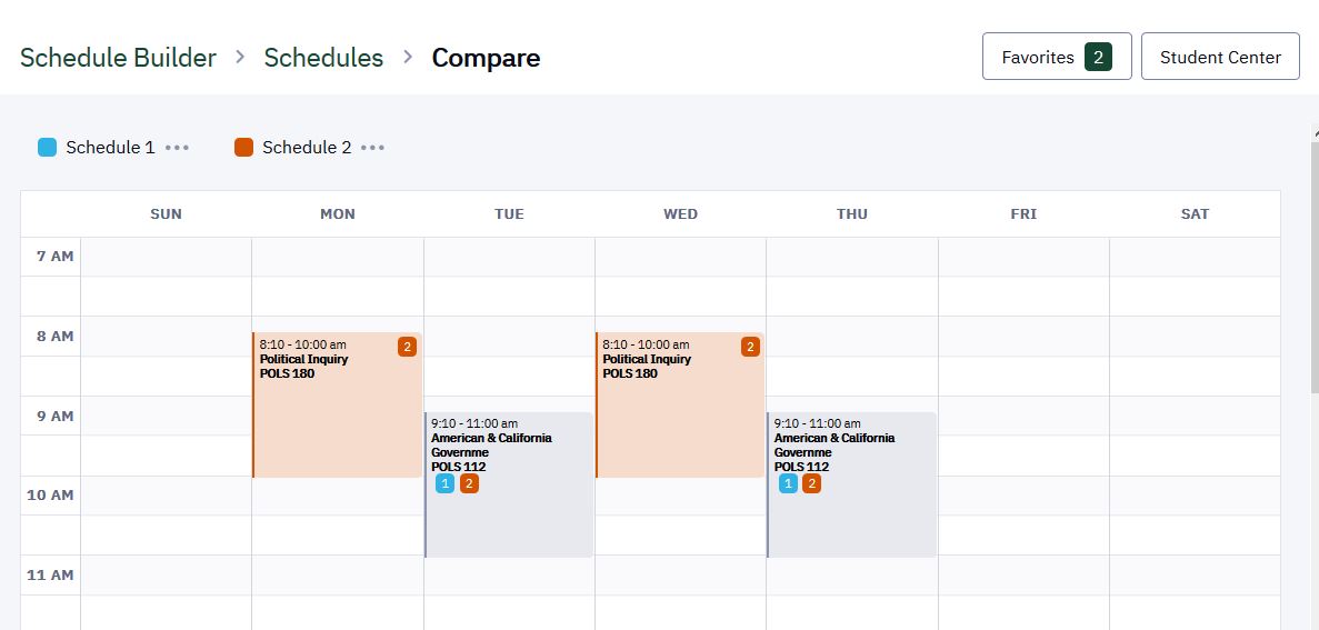 Schedule Builder - Office of the Registrar - Cal Poly, San Luis Obispo