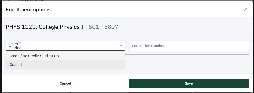 Change Grading Drop Down