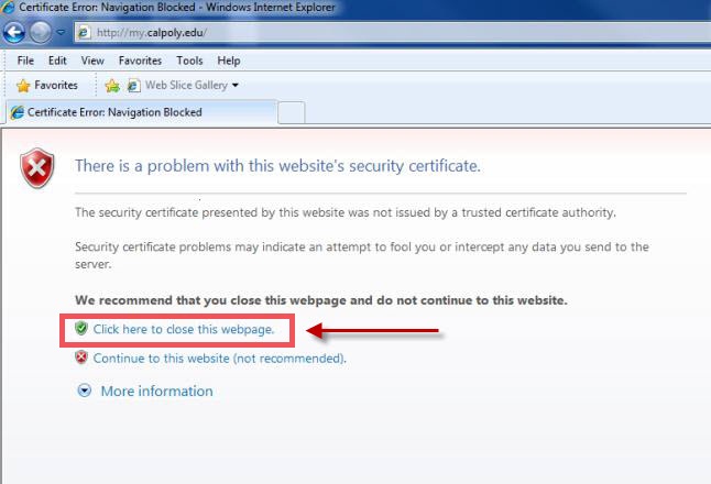 Internet Explorer Certificate Untrusted