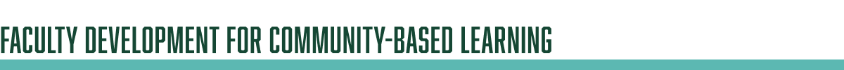 faculty development for community-based learning