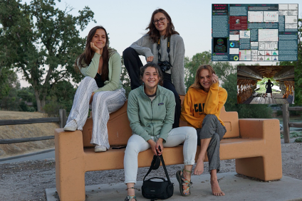 students on a bench