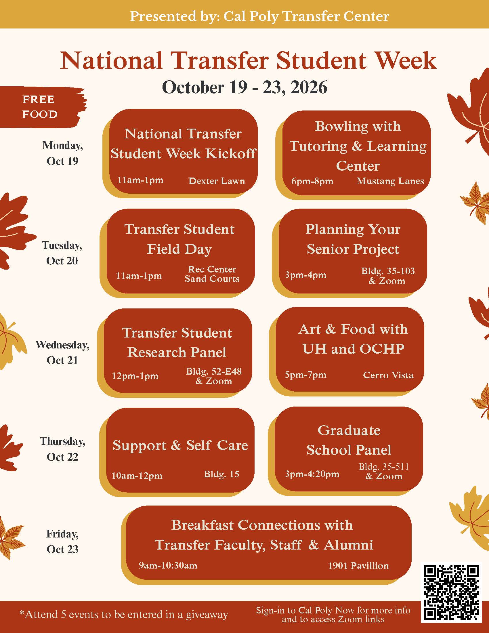 National Transfer Student Week Flyer