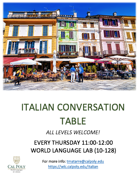 Italian Conversation Group flyer