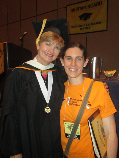 Nicole Beaudoin and Susan Caples, Mortar Board president